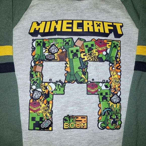 Boys 7 Jumping Beans Minecraft Raglan Graphic Hoodie - Picture 1 of 4